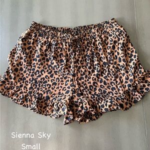 Sienna Sky Animal Print Ruffle Shorts
